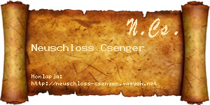 Neuschloss Csenger névjegykártya